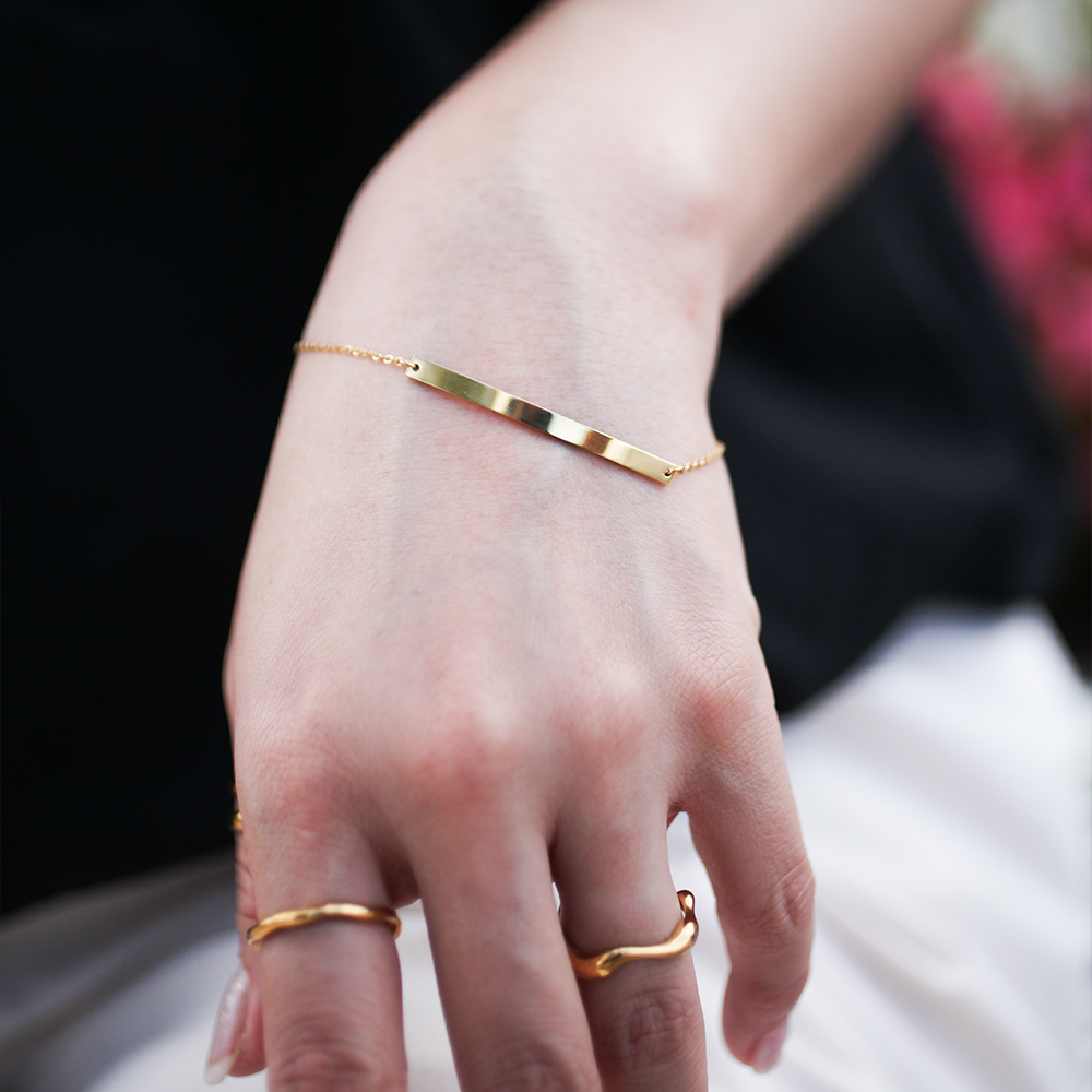 Plain bar bracelet 110 Gold