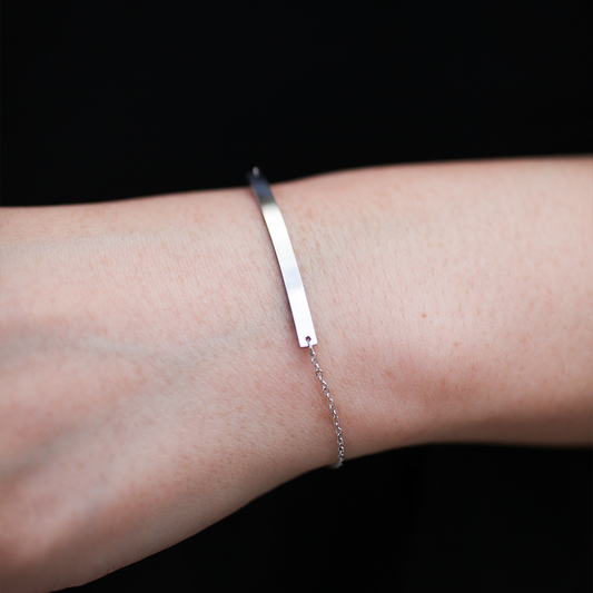 Plain bar bracelet 110 Silver