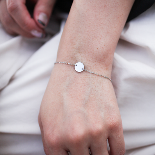 Circle charm bracelet 104 Silver