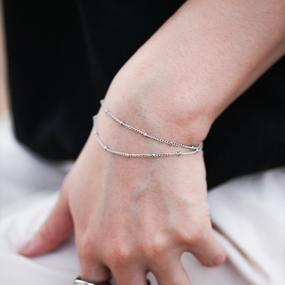 Cluster chain bracelet 108 Silver