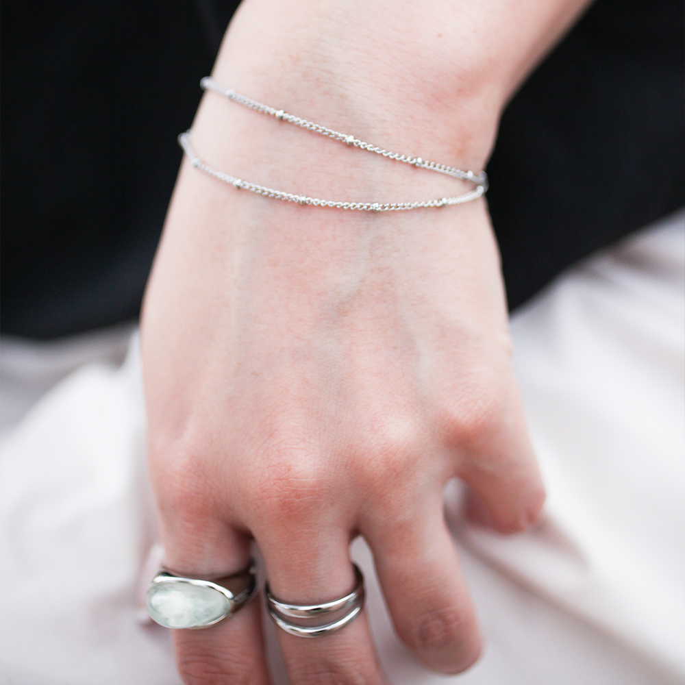 Cluster chain bracelet 108 Silver