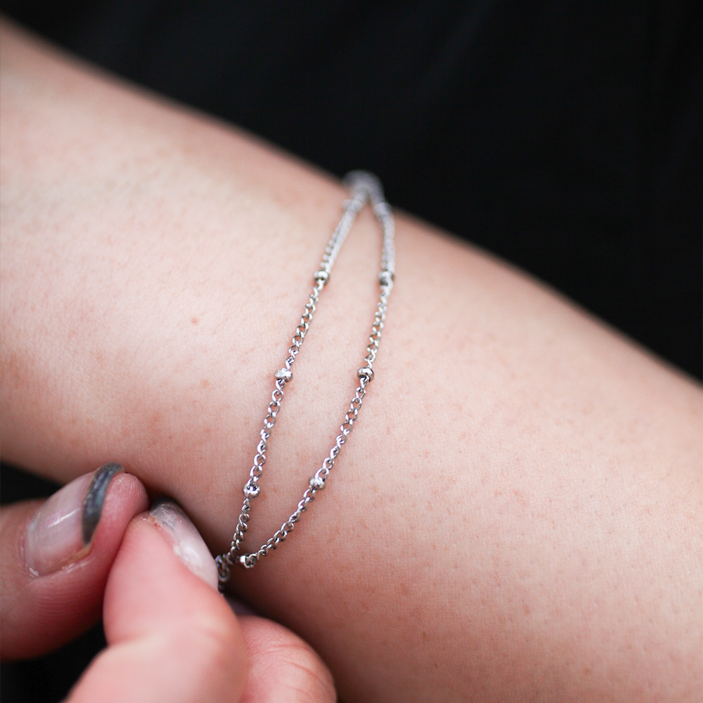 Cluster chain bracelet 108 Silver