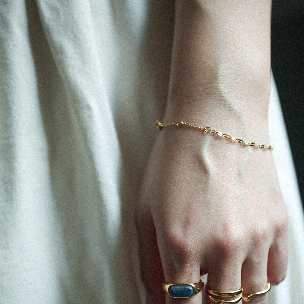 Facet chain bracelet 123 Gold