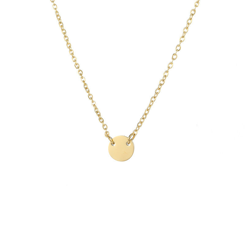 Round plate necklace 156 Gold
